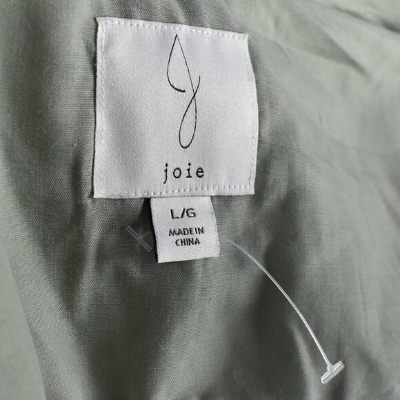 Joie Sage Green Fleece Fuzzy Shacket Button Front Jacket - L - Picture 11 of 12